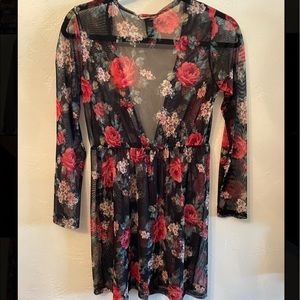 Sheer, cinched waist, tie front cardigan